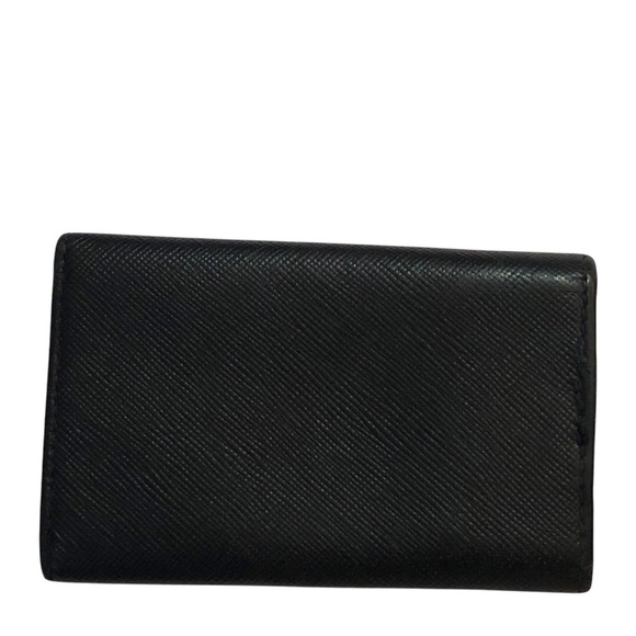 Prada Logo Black Silver Plaque Tri-Fold Key Case Key Unisex Logo Luxury HP - Picture 2 of 14